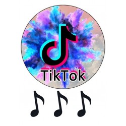 Paveiksliukas ant cukrinės masės lapo Tick Tok Paveiksliukas ant cukrinės masės lapo Tick Tok