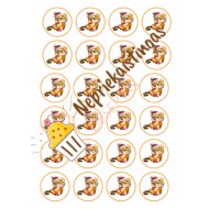 Valgomas paveiksliukas Kalėdiniai tigriukai sausainukams, keksiukams