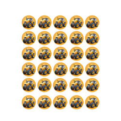 Valgomas paveiksliukas traktoriukai keksiukams, spurgytėms