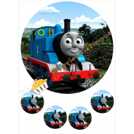 Valgomas paveiksliukas traukinukas "Tomas"