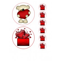 Valgomas paveikslėlis Meškiukas ir Meilės laiškas Valgomas paveikslėlis Meškiukas ir Meilės laiškas