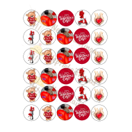 Valgomas paveiksliukas spurgytėm, keksiukam puošti. Su valentino diena