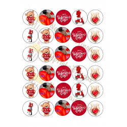 Valgomas paveiksliukas spurgytėm, keksiukam puošti. Su valentino diena