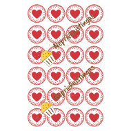 Valgomas paveiksliukas 2 mažiems Valentino dienos tortukams