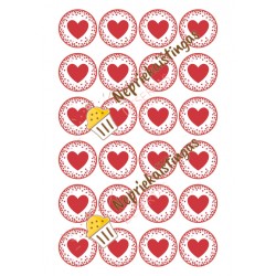 Valgomas paveiksliukas 2 mažiems Valentino dienos tortukams