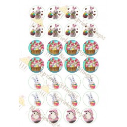 Valgomas paveiksliukas Velykiniai kiškučiai