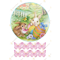 Valgomas paveiksliukas "Velykiniai kiškučiai" Valgomas paveiksliukas "Velykiniai kiškučiai"