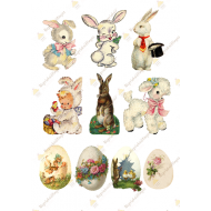 Valgomas paveiksliukas "Velykiniai gyvūnėliai" figūrėlėms