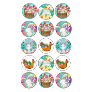 Valgomas paveiksliukas "Velykiniai kiškiukai". Sausainiukams, spurgytėms