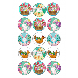 Valgomas paveiksliukas "Velykiniai kiškiukai". Sausainiukams, spurgytėms Valgomas paveiksliukas "Velykiniai kiškiukai". Sausainiukams, spurgytėms