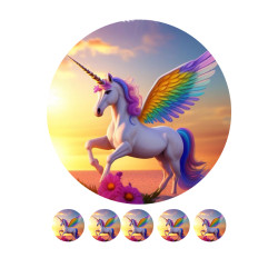 Valgomas paveiksliukas Elegantiškas Vienaragis Valgomas paveiksliukas Elegantiškas Vienaragis