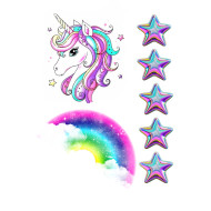 Valgomas paveiksliukas "Vienaragis ir vaivorykštė"