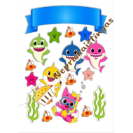 Valgomas paveiksliukas figūrėlėms / toperiams Baby shark