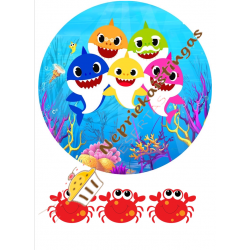 Valgomas paveiksliukas Baby shark berniukui Valgomas paveiksliukas Baby shark berniukui