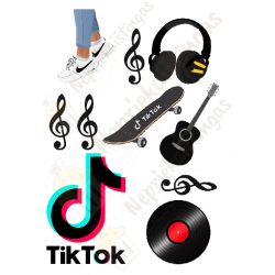 Paveiksliukas ant cukrinės masės lapo "Tik tok" Paveiksliukas ant cukrinės masės lapo "Tik tok"