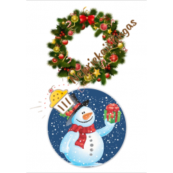 Paveiksliukas ant cukrinės masės 2 kalėdiniams tortukams