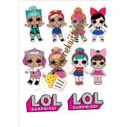 Valgomo popieriaus paveiksliukas  lėlytės LOL