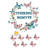 Valgomo popieriaus paveiksliukas "Sveikinu Mamyte"