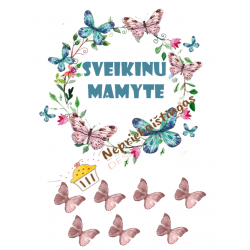 Valgomo popieriaus paveiksliukas "Sveikinu Mamyte" Valgomo popieriaus paveiksliukas "Sveikinu Mamyte"