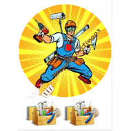 Valgomas paveiksliukas Statybininkui