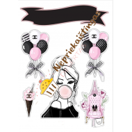 Valgomo popieriaus paveiksliukai figūrėlėms " Chanel"