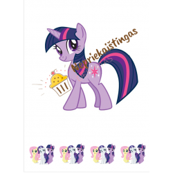 Paveiksliukas ant cukrinės masės poniukė Sparkle