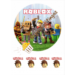 Valgomas paveiksliukas ant cukrinės masės lapo Roblox 