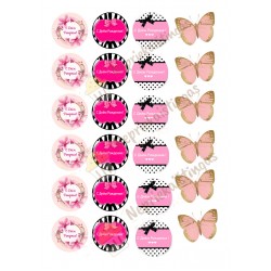 Valgomas paveiksliukas "С днём ​​рождения" - 4 cm