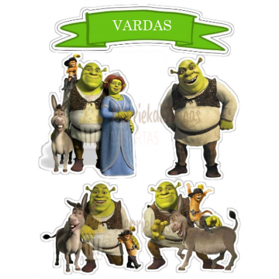 Valgomas paveiksliukas Šrekas figūrėlėms Valgomas paveiksliukas Šrekas figūrėlėms