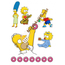 Valgomo popieriaus paveiksliukas figūrėlėms Homerio Simpsono šeima