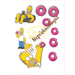 Valgomo popieriaus paveiksliukas figūrėlėms / toperiukams Homeris Simpsonas