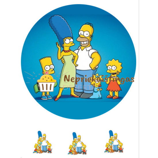 Paveiksliukas ant cukrinės masės "Simpsonų šeimynėlė" Paveiksliukas ant cukrinės masės "Simpsonų šeimynėlė"