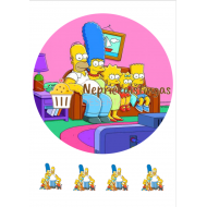 Paveiksliukas ant cukrinės masės lapo "Simpsonai"   Paveiksliukas ant cukrinės masės lapo "Simpsonai"