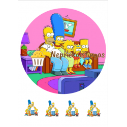 Paveiksliukas ant cukrinės masės lapo "Simpsonai"  