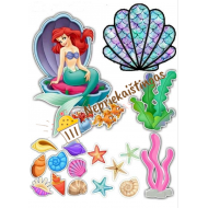 Cukrinės masės paveiksliukas toperiams Princesės undinėlės temai Cukrinės masės paveiksliukas toperiams Princesės undinėlės temai