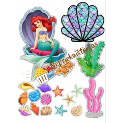 Cukrinės masės paveiksliukas toperiams Princesės undinėlės temai