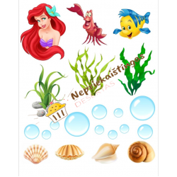 Valgomas paveiksliukas toperiams Princesės undinėlės temai