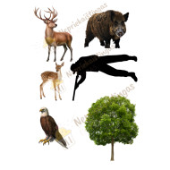 Valgomas paveiksliukas Medžiotojo tortui papuošti