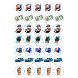 Valgomas paveiksliukas vyriškiems desertukams puošti