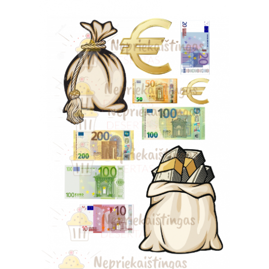 Valgomas paveiksliukas "Eurai" figūrėlėms Valgomas paveiksliukas "Eurai" figūrėlėms