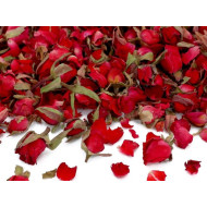 Ryškiai raudonos spalvos džiovinti rožių žiedeliai 10 g Ryškiai raudonos spalvos džiovinti rožių žiedeliai 10 g
