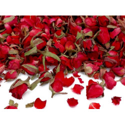 Ryškiai raudonos spalvos džiovinti rožių žiedeliai 10 g
