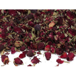 Džiovinti mažų rožyčių žiedeliai. Tamsiai raudonos spalvos Džiovinti mažų rožyčių žiedeliai. Tamsiai raudonos spalvos