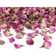 Džiovinti mažų rožyčių žiedeliai. Alyvinė spalva