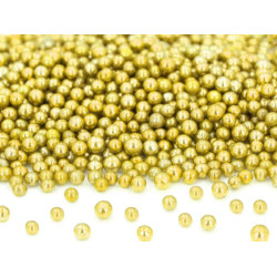 Auksinės spalvos cukriniai pabarstukai 3 mm Auksinės spalvos cukriniai pabarstukai 3 mm