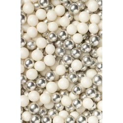 Cukriniai perlai Balta/Sidabrinė  Cukriniai perlai Balta/Sidabrinė