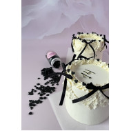 Mini cukrinės širdelės - juodos spalvos