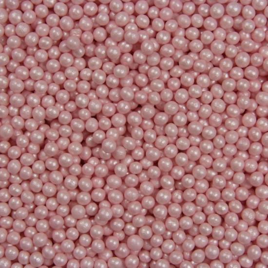 Minkšti cukriniai pabarstukai 4 - 5 mm. Rožinė blizgi spalva.