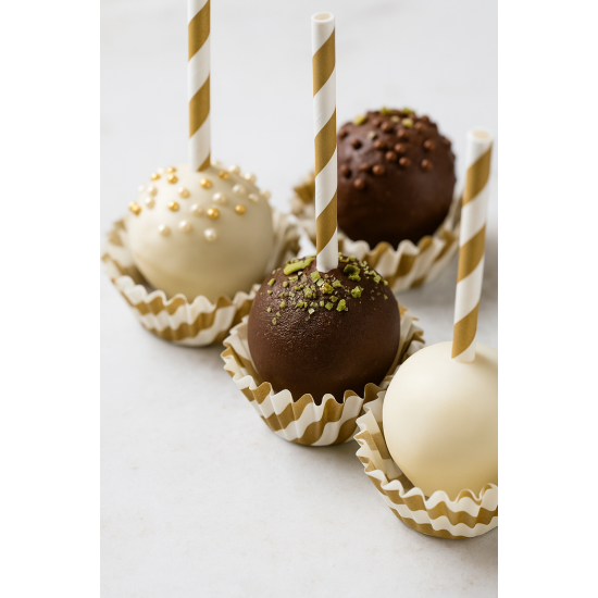 Mini keksiukų kepimo krepšeliai. 100 vnt. Auksinė/balta spalva Mini keksiukų kepimo krepšeliai. 100 vnt. Auksinė/balta spalva