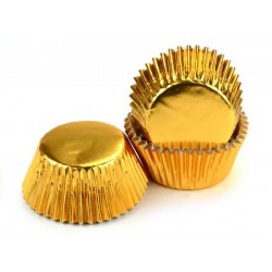 Auksinės spalvos keksiukų krepšeliai 60 vnt./ 5 cm Auksinės spalvos keksiukų krepšeliai 60 vnt./ 5 cm